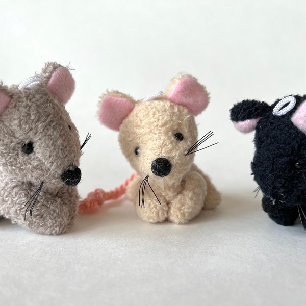 Petite peluche Souris Miniature Souris Rembourrée Poupée Accessoire Artisanat Fourniture