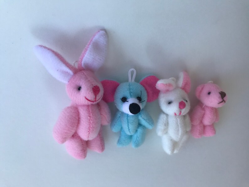 Mini Stuffed Animals Plush Bunny Rabbit Tiny Mouse Miniature Etsy