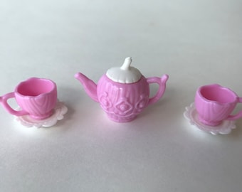 Dollhouse Miniature Tea Set Fairy Garden Table Chairs Dining