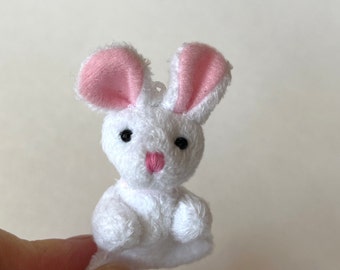 Miniature Plush Bunny Rabbit Doll Pet Backpack Keychain Pocket Plush Pet Craft Supply