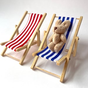Miniatur Strandkorb Poolsessel Lounge Chair Puppenhaus Feengarten