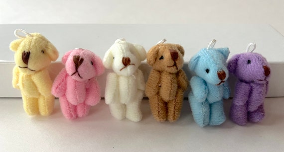 Miniature Plush Teddy Bears Stuffed Animals Blue Pink Party Favor Craft Supply 6 Yrs or Older Etsy UK