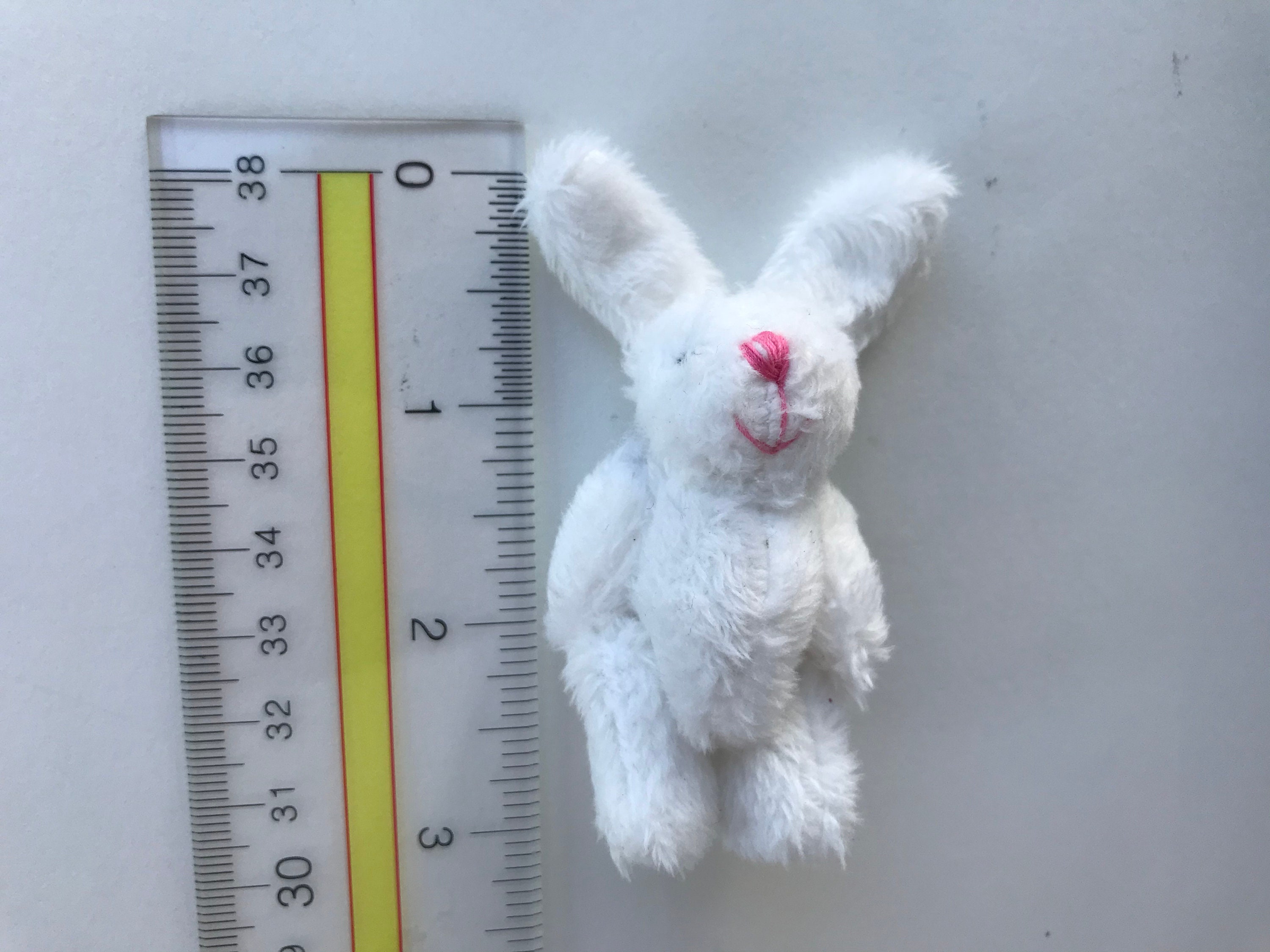 Miniature White Plush Bunny Rabbit Stuffed Animal Craft Supply ...
