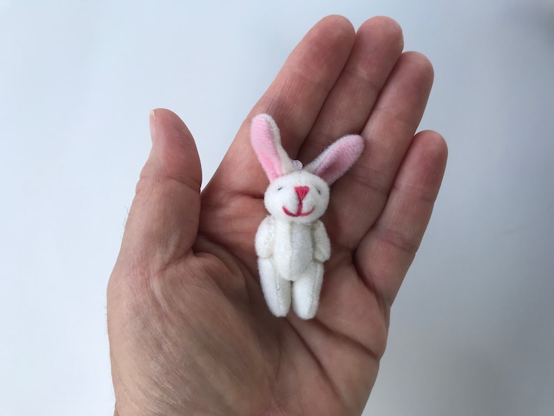 Miniature Plush Bunny Rabbit Stuffed Animal for Dollhouse or | Etsy
