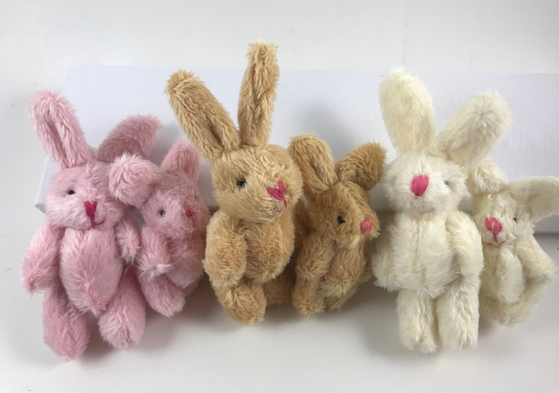 Six Mini Bunny Rabbits Tiny Bunny Rabbits Mini Stuffed Animal Etsy