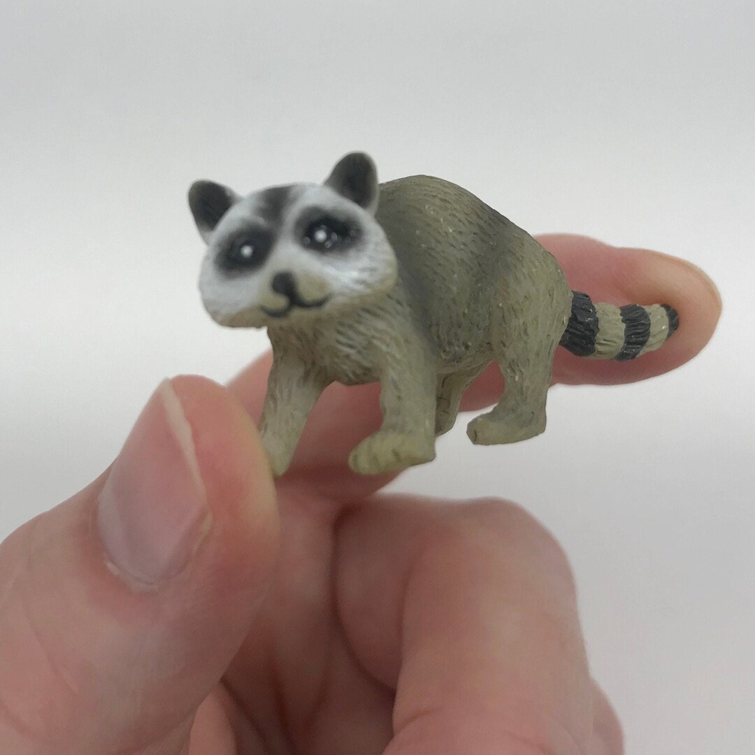 Mini Raccoon Miniature Raccoon Fairy Garden Dollhouse Animal Figurine - Etsy