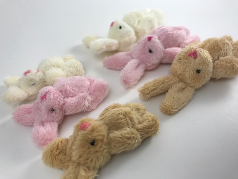 Six Mini Bunny Rabbits Tiny Bunny Rabbits Mini Stuffed Animal Tiny ...
