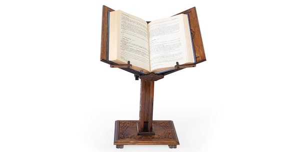 Adjustable Carved Wooden Book Stand | Quran, Bible, Torah Holder Lectern | Portable Book Stand | Religious Book Holder Adjustable Riyal
