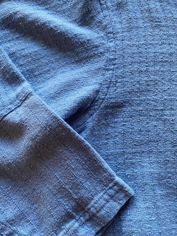 1990s raw silk baby blue babydoll cardigan - image 3