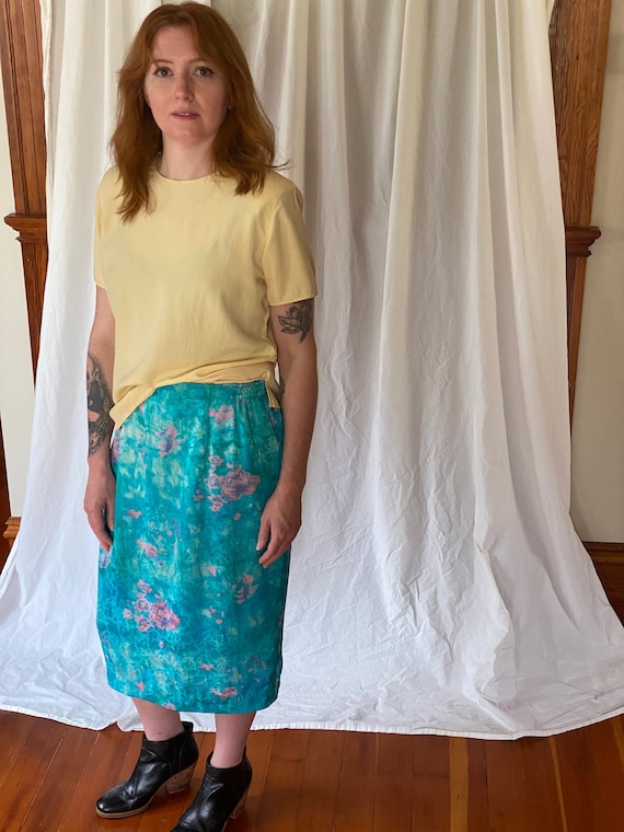 Vintage Anne Crimmins silk floral skirt