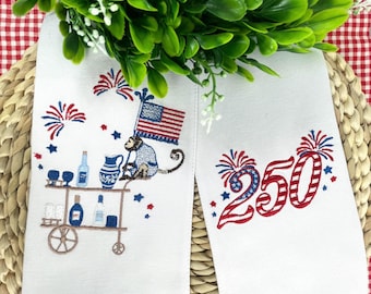 Nœud papillon patriotique, décoration America 250, ruban de porte rouge, blanc et bleu, couronne du 4 juillet, décoration du Memorial Day, nœud papillon brodé drapeau