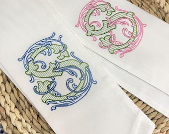 Écharpe couronne monogrammée | Écharpe couronne | Ruban couronne monogrammé brodé | Livraison DDP aux États-Unis