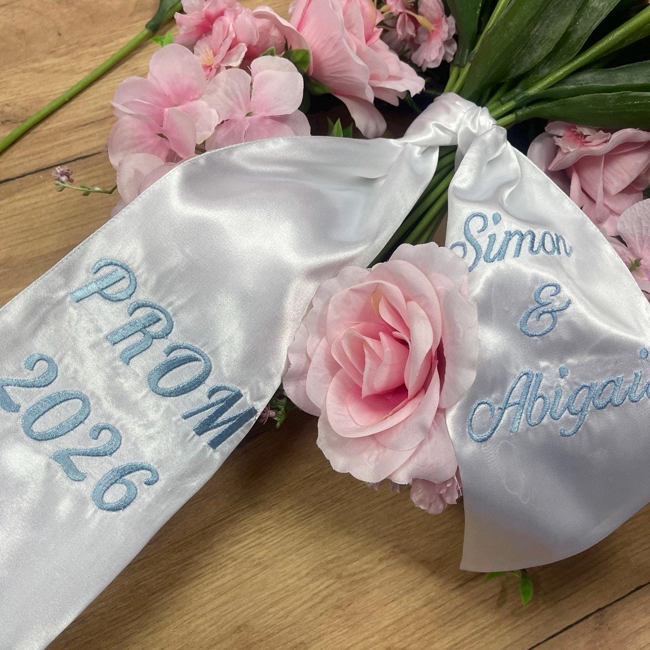 Prom Ribbon Custom Prom Ribbon, PROM Bouquet Sash With Name, Prom Bouquet Sash ...