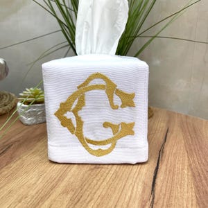 Personalized Linen Tissue Box Cover – Monogrammed Home Décor