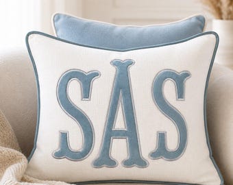 Personalized Heirloom Pillow Cover, Custom Embroidered Monogram Pillow, Wedding Gift, Engagement Gift, Luxury Home Decor