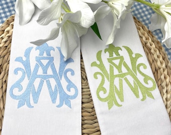 Écharpe de couronne de mariage | Écharpe de couronne monogrammée | Ruban de couronne monogrammé brodé | Livraison DDP aux États-Unis