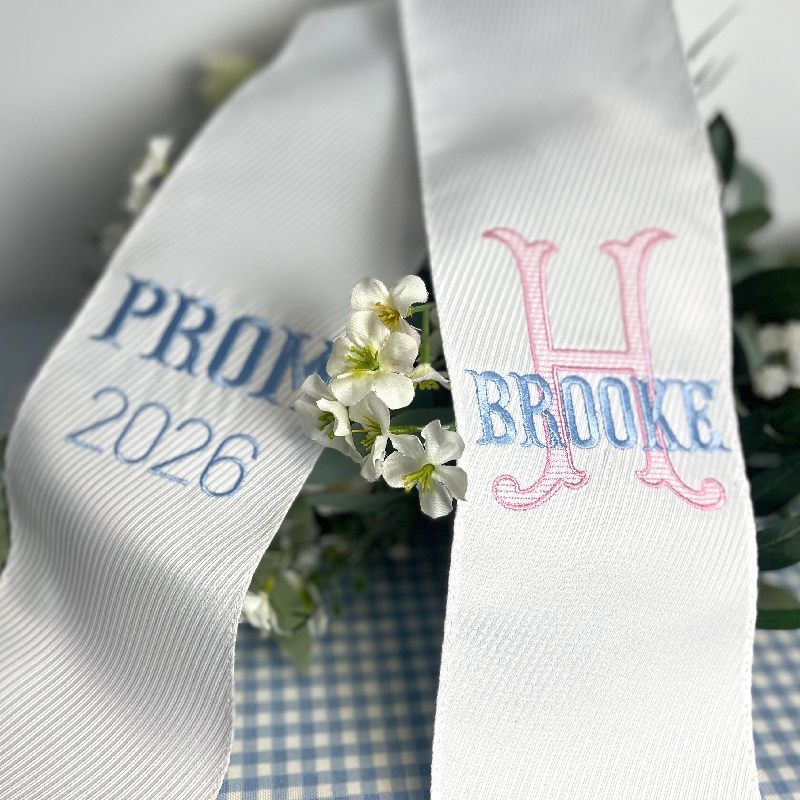 Custom Prom Ribbon, PROM Bouquet Sash With Name, Prom Bouquet Sash ...