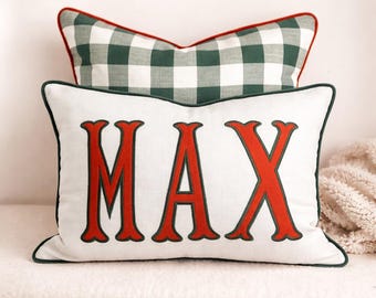 Coussin décoratif personnalisé avec monogramme | Coussin lombaire personnalisé avec nom | Cadeau pour bébé | Livraison DDP aux États-Unis