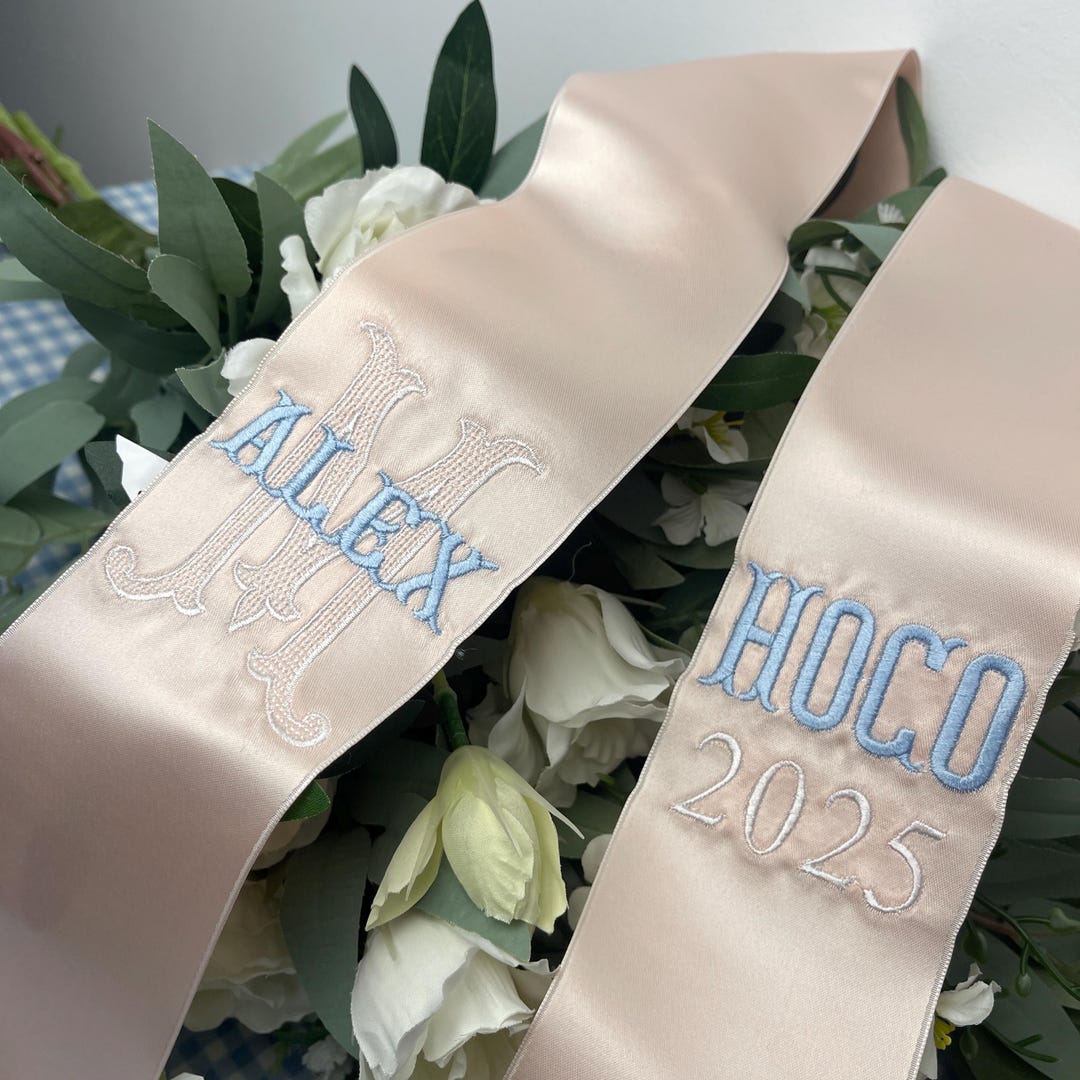 Custom Prom Ribbon, PROM Bouquet Sash With Name, Prom Bouquet Sash ...
