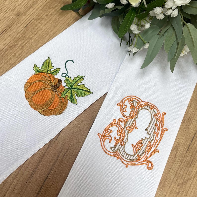 Thanksgiving Wreath Sash, Monogram Sash