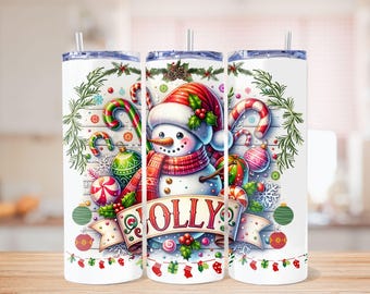 Christmas SnowmanTumblerWrap PNG, Jolly Snowman 20 oz Tumbler Design, Christmas Design PNG, Skinny Tumbler, Snowman Sublimation, Snowy Man