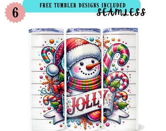 Christmas SnowmanTumblerWrap PNG, Jolly Snowman 20 oz Tumbler Design, Christmas Design PNG, Skinny Tumbler, Snowman Sublimation, Snowy Man