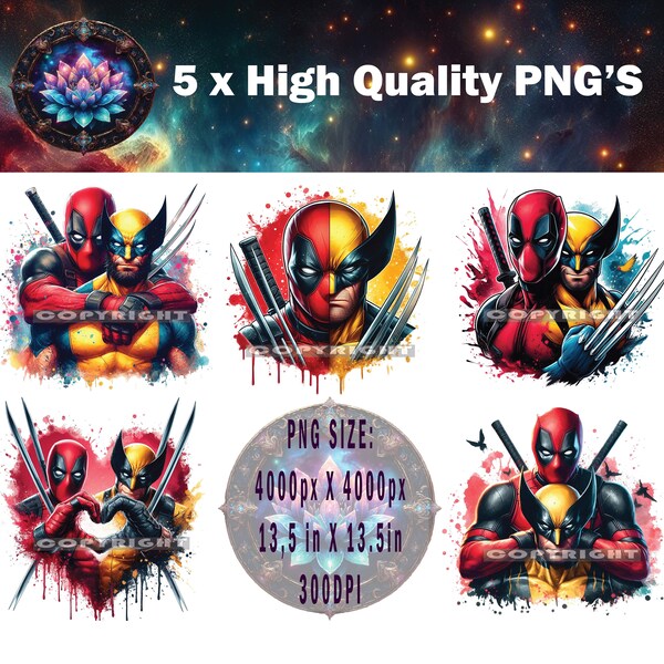 Deadpool & Wolverine Sublimation Etsy UK