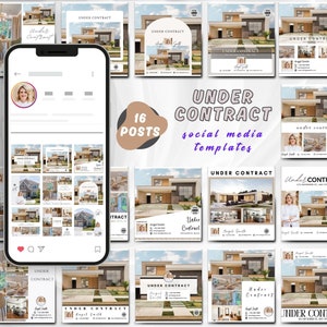 Under Contract Listing, Realtor Social Media Marketing, Instagram Facebook Template, Real Estate Update, Canva Template, Under Contract Post