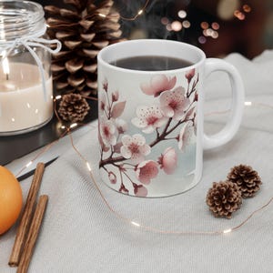 Vintage Floral Coffee Mug: Elegant Ceramic Tea Cup, Garden Gift