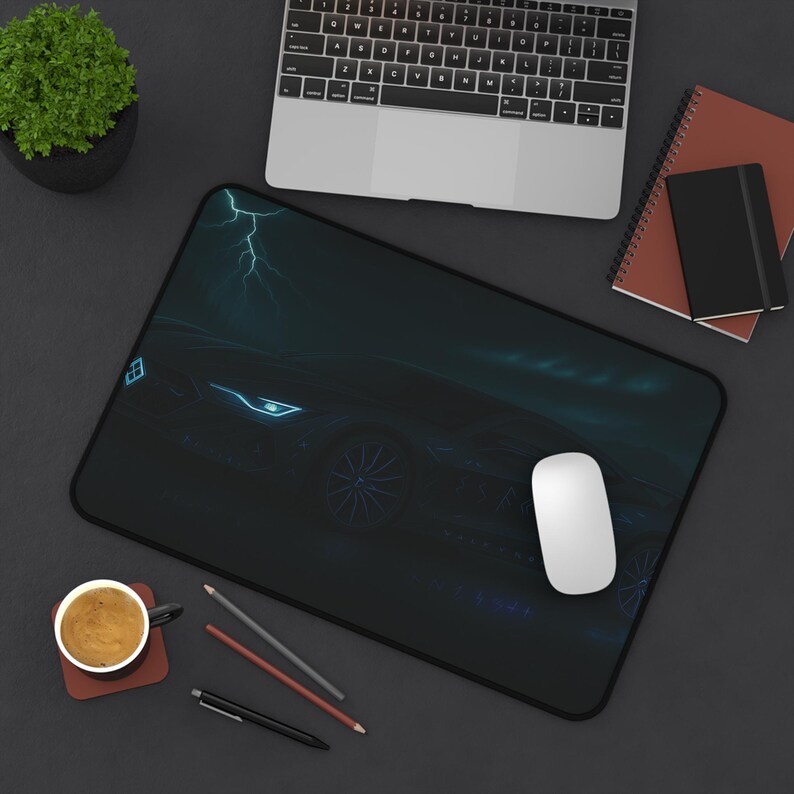 Futuristic Lightning Desk Mat – Stormy Racing Mouse Pad – 12x18 to ...