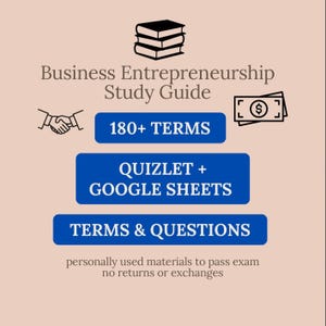 Digital Entrepreneurship Course Study Guide: College Business Degree (Printable PDF)