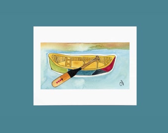 Canoe and Paddle 3.5x5.5 print matted in 8x10 mat.