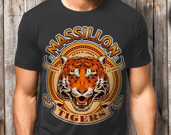 Massillon Tigers Football Shirt Game Day Tshirt Vintage Retro Inspired Massillon Ohio Tee Unisex Sports NFL Sunday Night Professional Tee