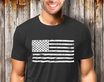 Distressed Flag USA Patriotic T shirt United States of America Merica Men’s Women’s Veteran POW Patriot tee Gift Conservative US Flag Tshirt