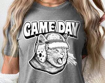 Game Day Shirt Sunday Football Cat Shirt Game Day Vibes Football Shirt Womens Football Shirt Unisex Football Tee Thanksgiving Shirt Sports