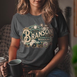 Branson Shirt Tshirt Gift Him Her Missouri Tee City Home Vacation State Unisex Adventure Women Men Shirt Road trip Vintage Antique Style Tee image 1