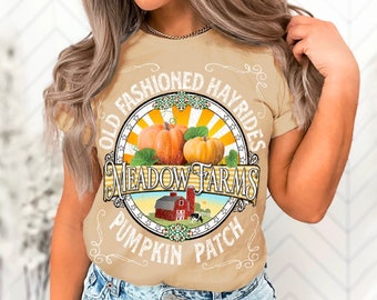 Distressed Farm Pumpkin Shirt Fall Shirts for Women Hayride Bonfire Thanksgiving Shirt Cute Fall Shirt Fall Apparel Pumpkin Patch Picking