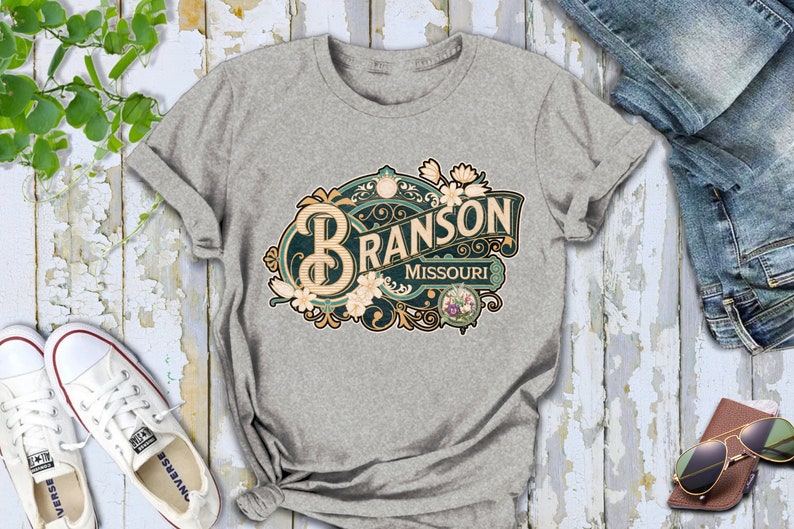 Branson Shirt Tshirt Gift Him Her Missouri Tee City Home Vacation State Unisex Adventure Women Men Shirt Road trip Vintage Antique Style Tee image 4