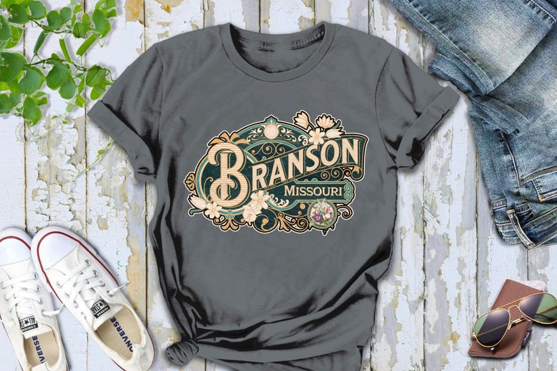 Branson Shirt Tshirt Gift Him Her Missouri Tee City Home Vacation State Unisex Adventure Women Men Shirt Road trip Vintage Antique Style Tee image 6