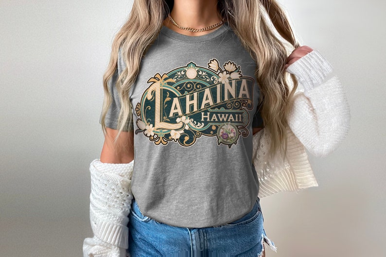 Lahaina Shirt Tshirt Gift Him Her Hawaii Tee City Home Vacation State Unisex Adventure Women Men Shirt Road trip Vintage Antique Style Tee image 1