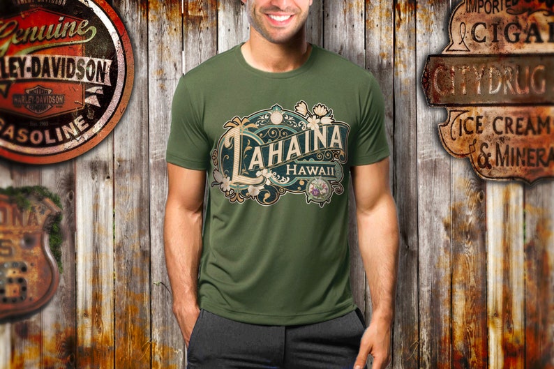 Lahaina Shirt Tshirt Gift Him Her Hawaii Tee City Home Vacation State Unisex Adventure Women Men Shirt Road trip Vintage Antique Style Tee image 2