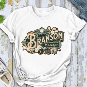 Branson Shirt Tshirt Gift Him Her Missouri Tee City Home Vacation State Unisex Adventure Women Men Shirt Road trip Vintage Antique Style Tee image 3