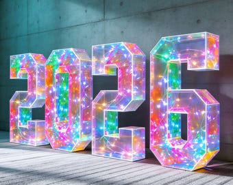 Numéros lumineux personnalisés pour chapiteau - Chiffres LED de 2 pi/3 pi/4 pi, signes de la date, anniversaires de mariage, pile et branchement, numéros de table de mariage