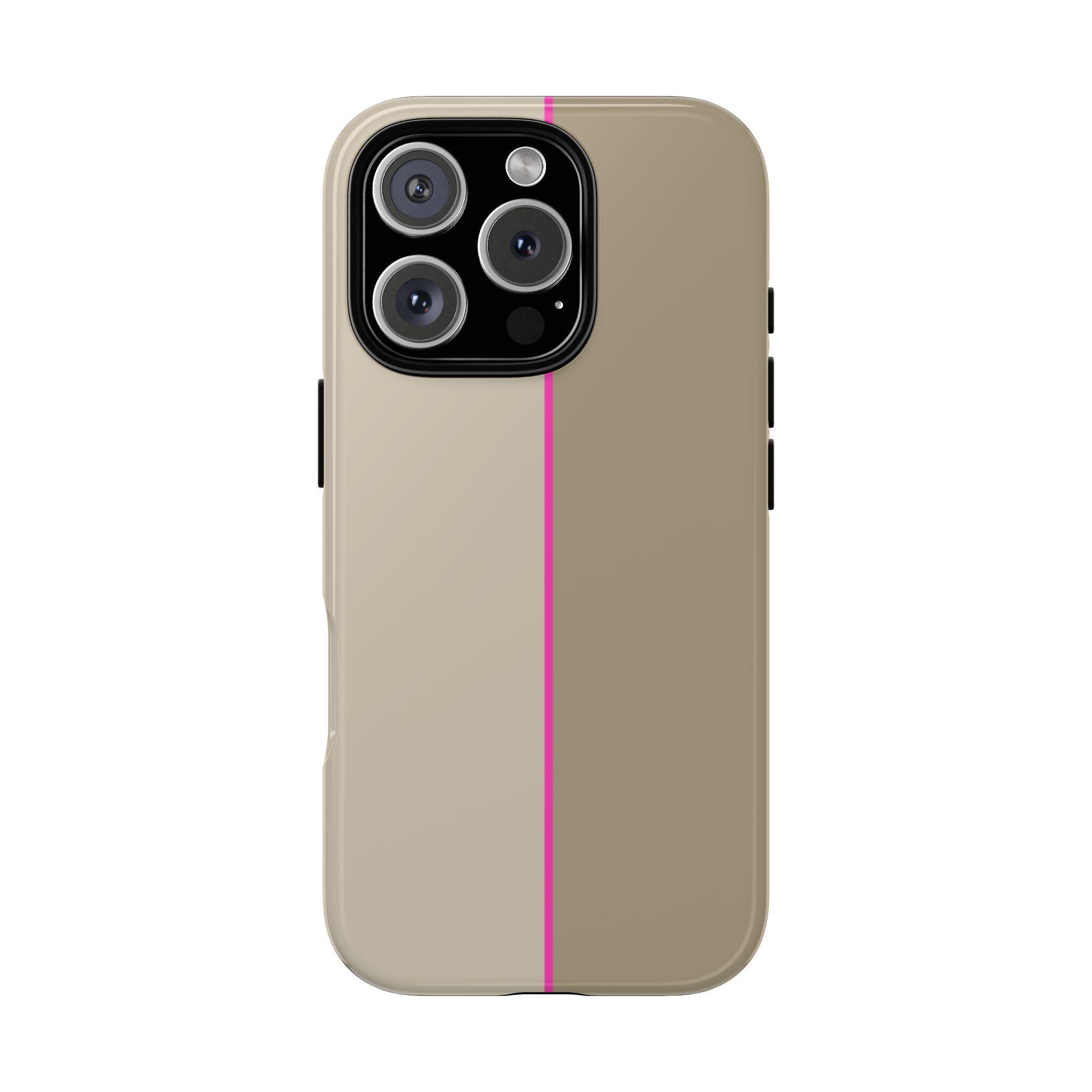 Stripes Phone Case/ Beige-pink Neon/ Apple iPhone 16+/
