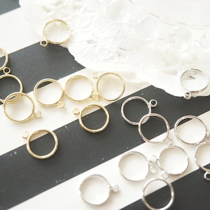 10 pcs Teeny Open Back Bezel Charms / Circle Simple Shapes (9mm) AZ1207