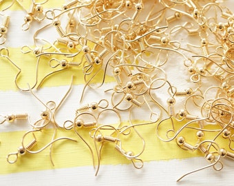 Gold color 15mm20mm 20-40 pcs earring holder hook shape