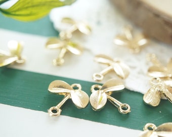 5pcs Sprout Leaves Connector Charms (13mm13mm) AZ1295