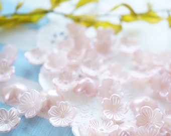 50pcs Cherry Blossom Beads (10mm)Pearl Pink AZ1454