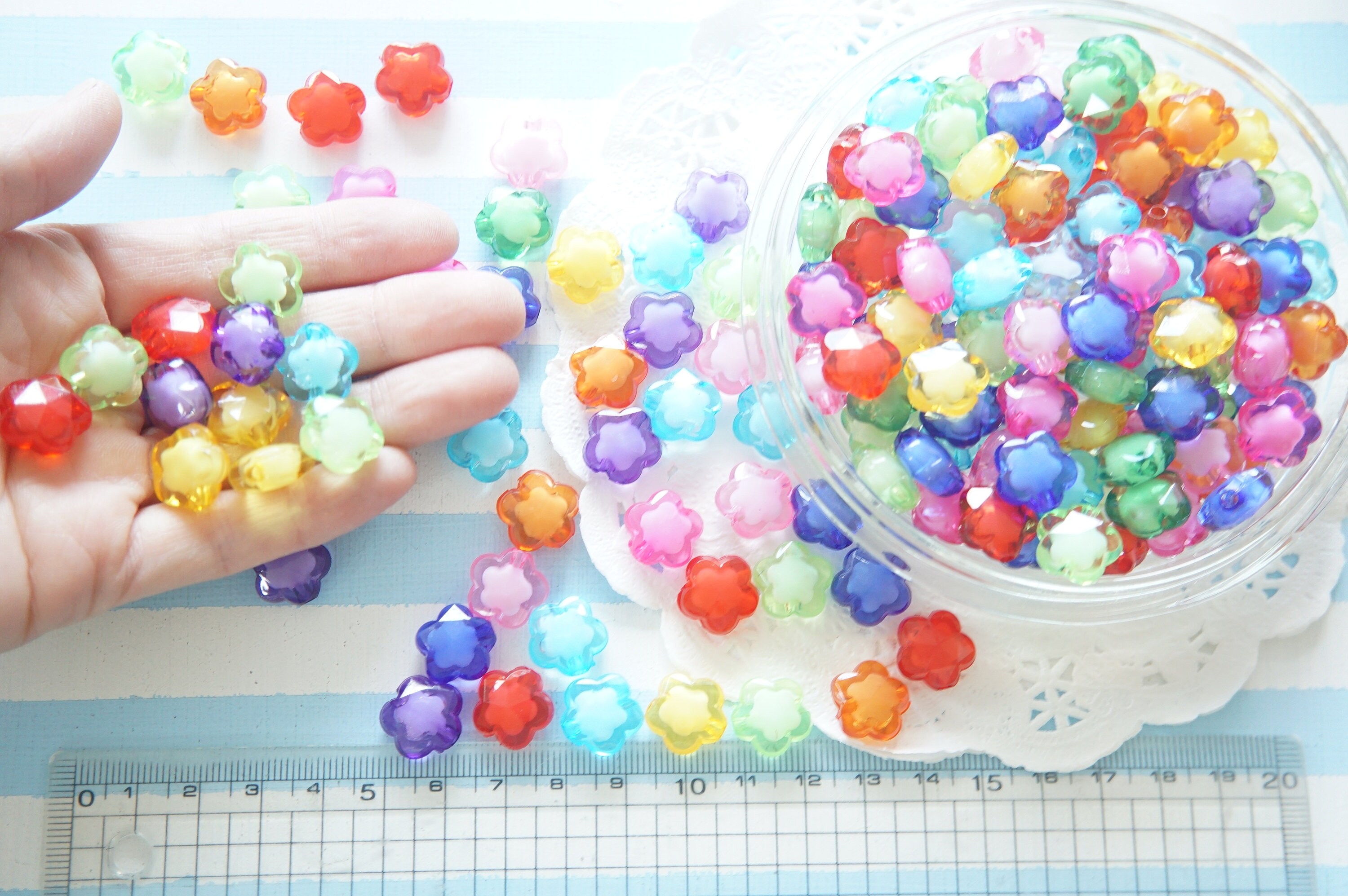 50pcs claros cuentas de colores 14 mm flor AZ1067 Etsy