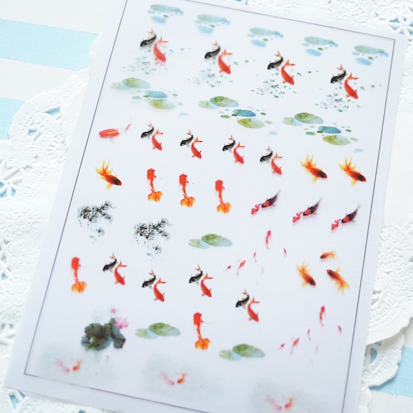 Clear Film Sheet for Resin Craft / Gold fish / SH035